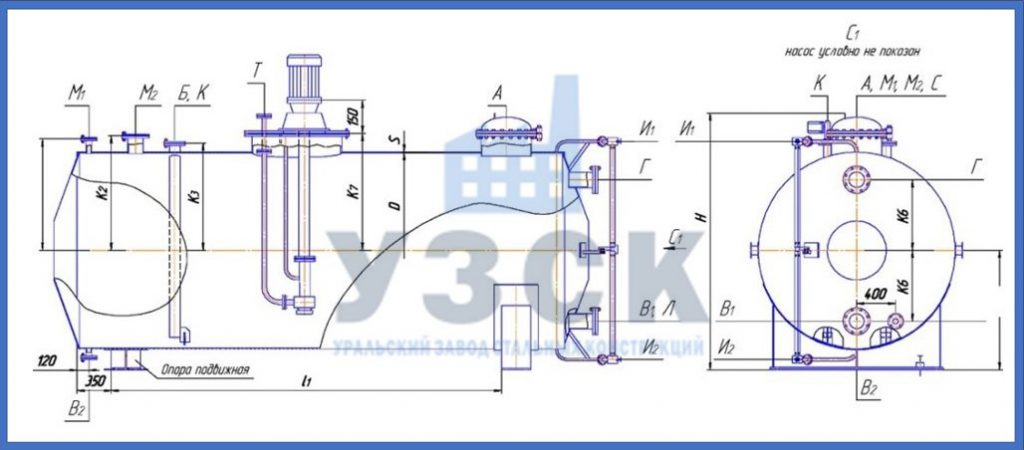 Чертеж емкости ГКК в Южно-Сахалинске